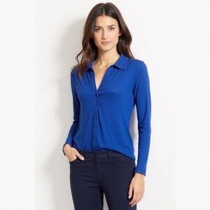 Violet & Roses Deep Blue Ribbed Long-Sleeve Bodysuit Plus Size 1X